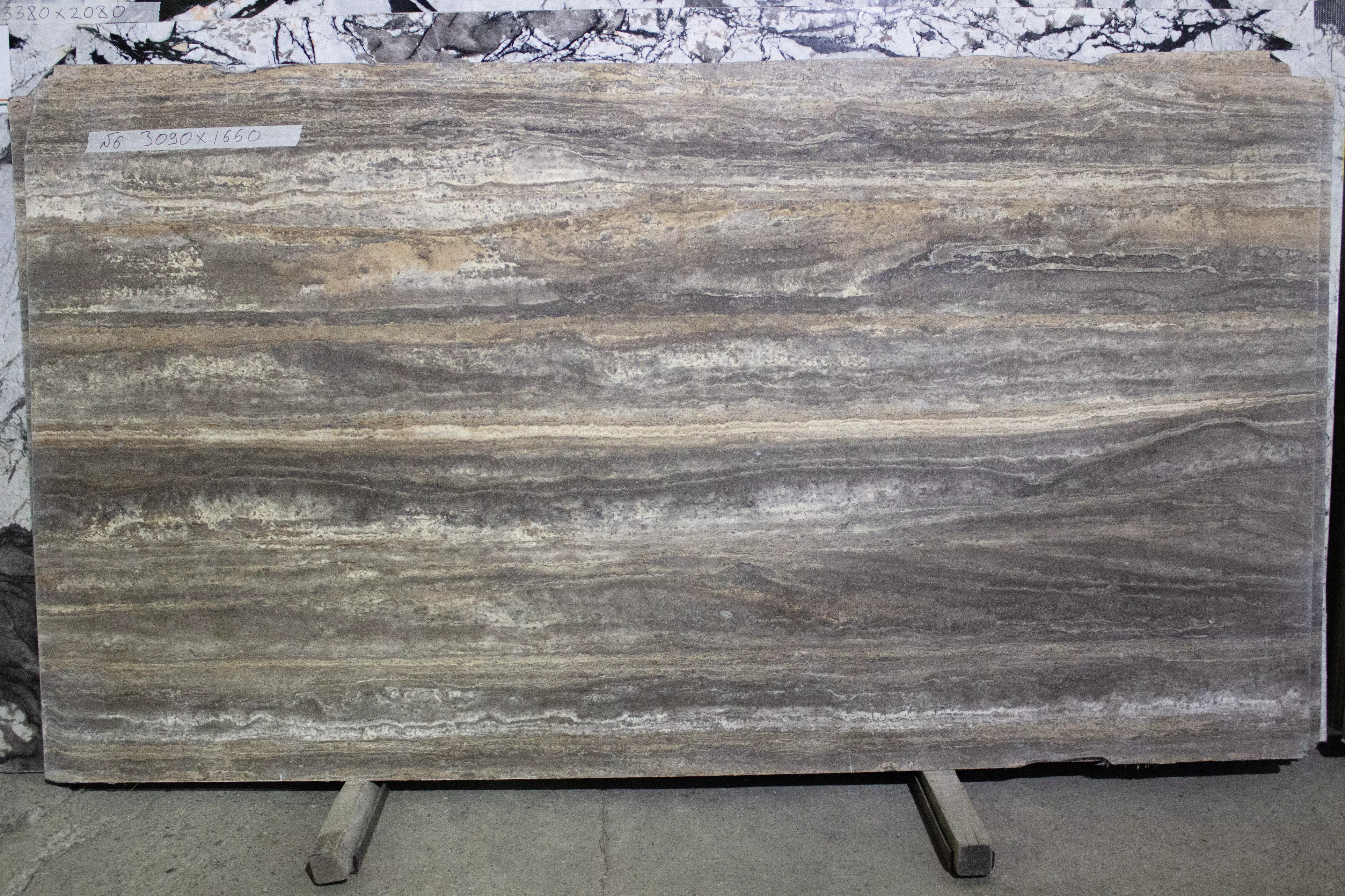 Травертин Грей (Travertino Grey) №6 3090х1660х18