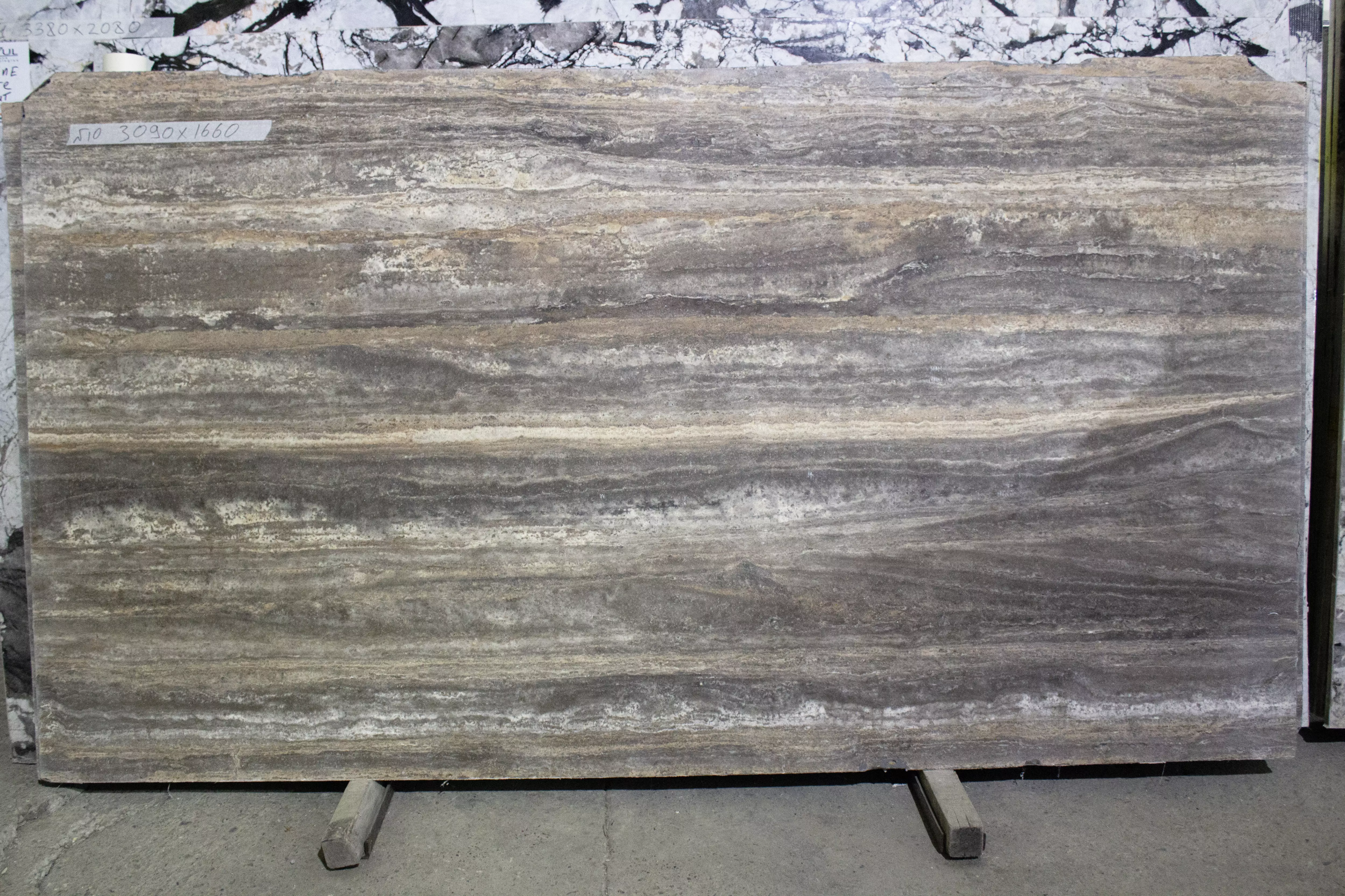 Травертин Грей (Travertino Grey) №10 3090х1660х18